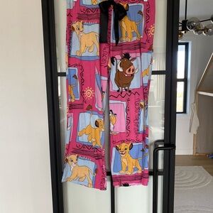 Vtg 90’s y2k Disney The Lion King Women's Pajama Pants Pink Drawstring Bow
